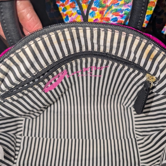 Betsey Johnson Purple and Black And White Handbag - Picture 7 of 7